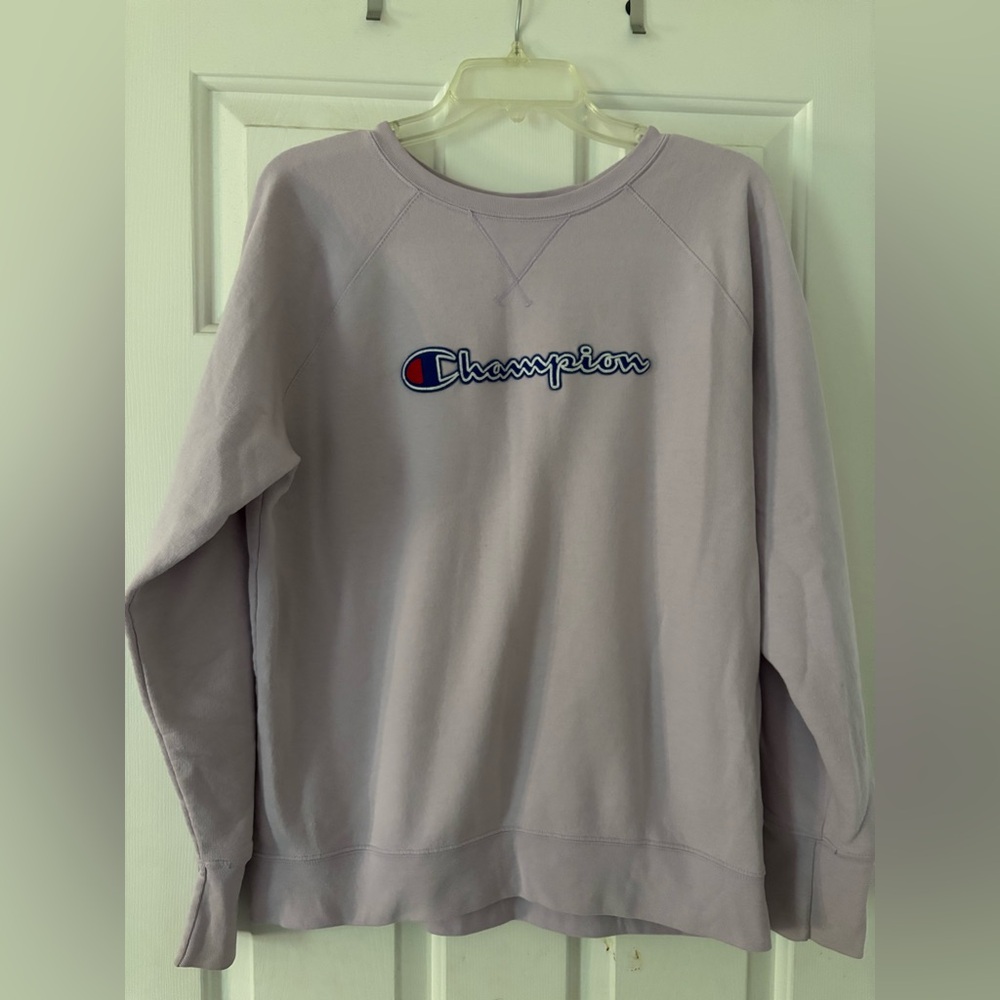 Girls purple champion crewneck sweatshirt